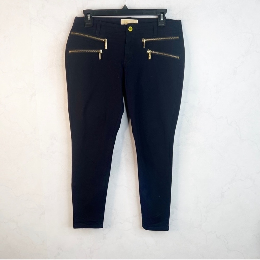 Michael Kors Dark Blue Cropped Jeans with Gold Accents